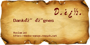Dankó Ágnes névjegykártya