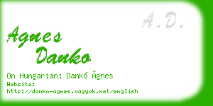 agnes danko business card
