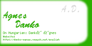 agnes danko business card